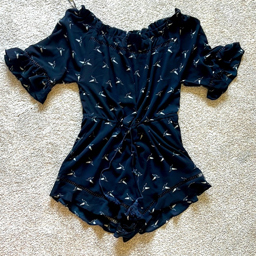 Black crepe romper from France